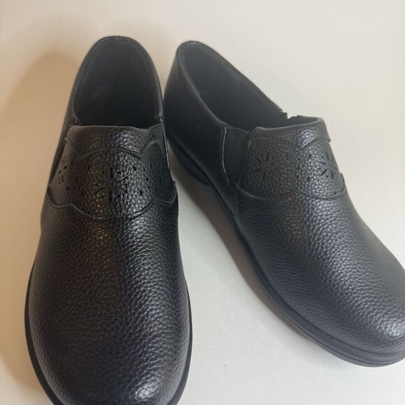 Flex Step Women Wide Black Shoes Loafers Size 7W With Memory Foam - Picture 9 of 13